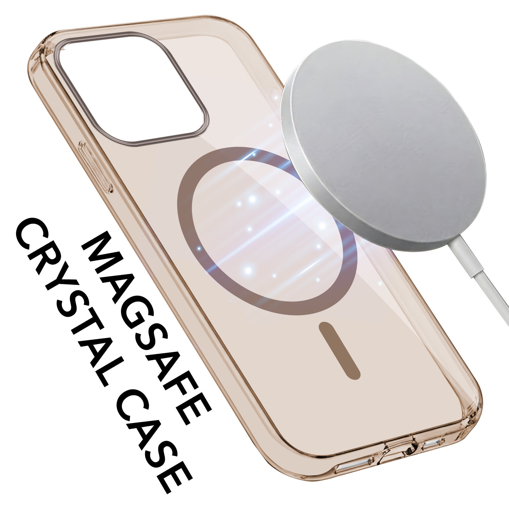 For Apple iPhone 15 Pro Max Back Cover Case Lifetime Anti-Yellow MagSafe Compatible Clear (Sleek Hard Crystal | Camera Protection and Shockproof)