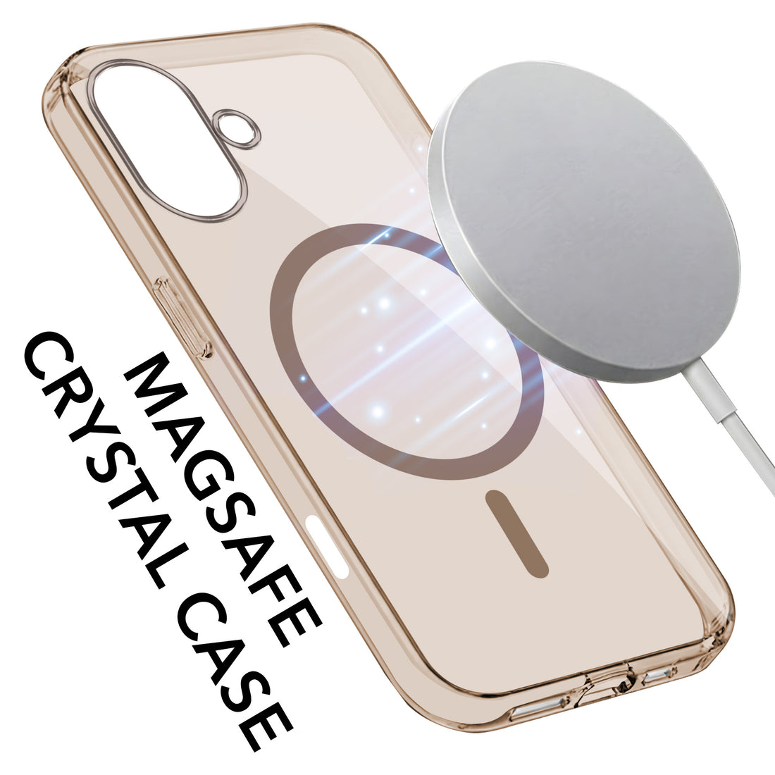 For Apple iPhone 16 Plus Back Case Cover Lifetime Anti-Yellow MagSafe Compatible Clear (Sleek Hard Crystal | Camera Protection and Shockproof)