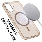 For Apple iPhone 16 Plus Back Case Cover Lifetime Anti-Yellow MagSafe Compatible Clear (Sleek Hard Crystal | Camera Protection and Shockproof)