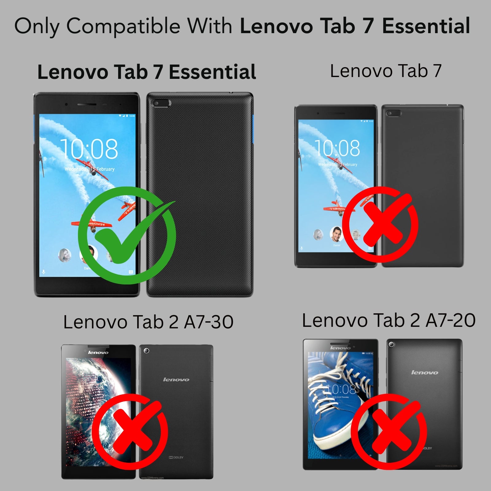 For Flip Cover Folio Case Lenovo Tab 7 Essential (TB-7304I, TB-7304X, TB-7304F) 7 Inch (PU Leather | Multi-Angle Smart Stand | Card Storage Slots | Silicone Back Pouch)