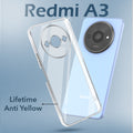 For Redmi A3 2024 | Redmi A3x Back Cover Case Lifetime Anti-Yellow Clear (Sleek Hard Crystal | Shockproof and Camera Protection)