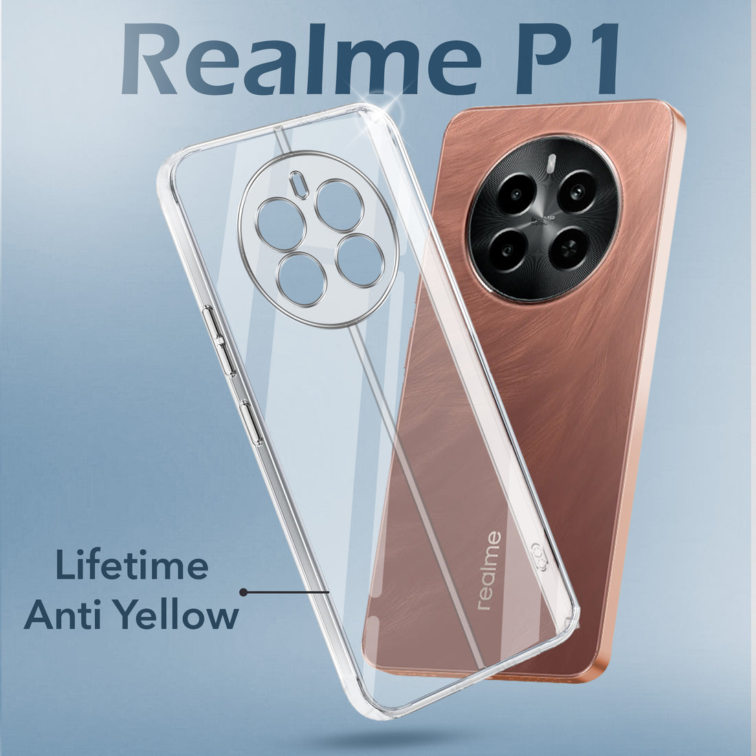 For Realme P1 5G Back Cover Case (Hard Anti Yellow Clear Case | Drop & Camera Protection | Shockproof Polycarbonate)