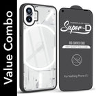 For Nothing Phone 1 (Combo with Back Cover and 9H Tempered Glass (Lifetime Anti-Yellow | Crystal Clear Shockproof | Oleophobic Coating Screen Glass)