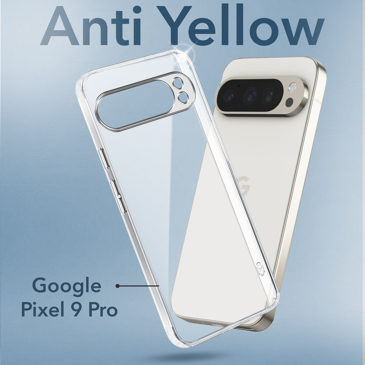 For Google Pixel 9 Pro Back Cover Case Lifetime Anti-Yellow Clear (Sleek Hard Crystal | Shockproof and Camera Protection)