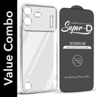 For Nothing Phone 4B 5G Combo with Back Cover and 9H Tempered Glass (Lifetime Anti-Yellow | Sleek Hard Crystal | Oleophobic Coating Screen Glass)
