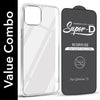 For Apple iPhone 13 Combo with Back Cover and 9H Tempered Glass (Lifetime Anti-Yellow | Sleek Hard Crystal | Oleophobic Coating Screen Glass)