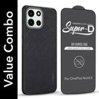 For Oneplus Nord 6 Combo (Textured Grip Design | Micro-Fiber Cloth Inside | Oleophobic Coating Screen Glass)