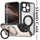 For Apple iPhone 16 Pro Back Cover Case (Kick Stand Ring Holder | Life time Anti Yellow | Camera Protection)