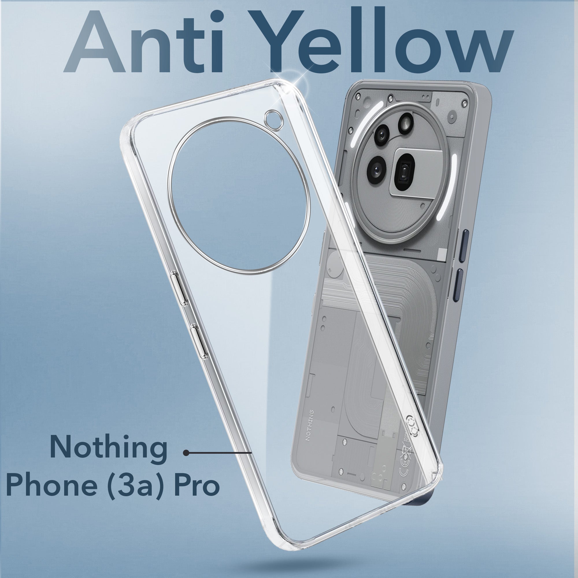 Zeking Custodia Trasparente Per Nothing Phone (3a) - TPU Antiurto Con Angoli Rinforzati E Borchi