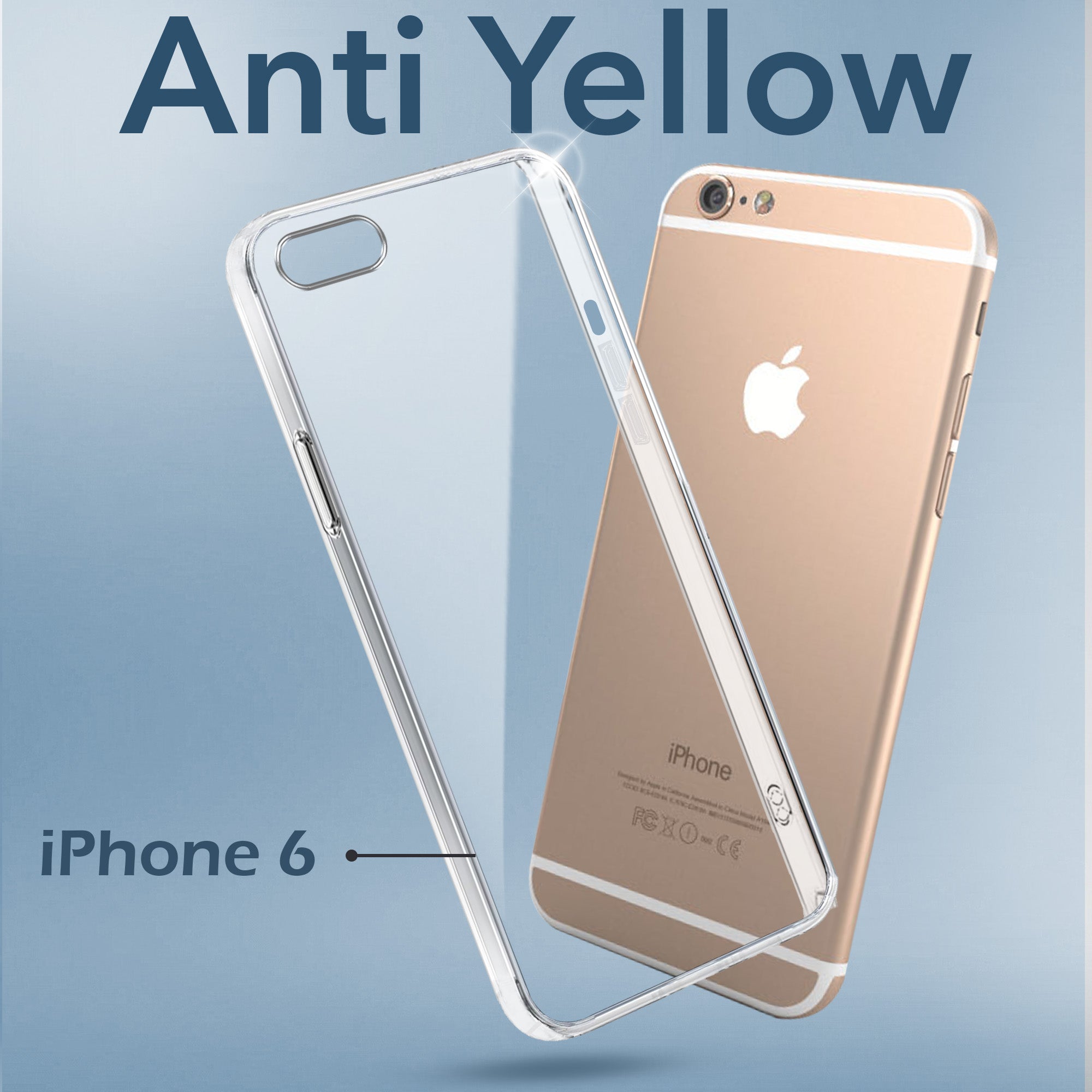 For Apple iPhone 6 Back Cover Case (Hard Anti Yellow Clear Case | Drop & Camera Protection | Shockproof Polycarbonate)