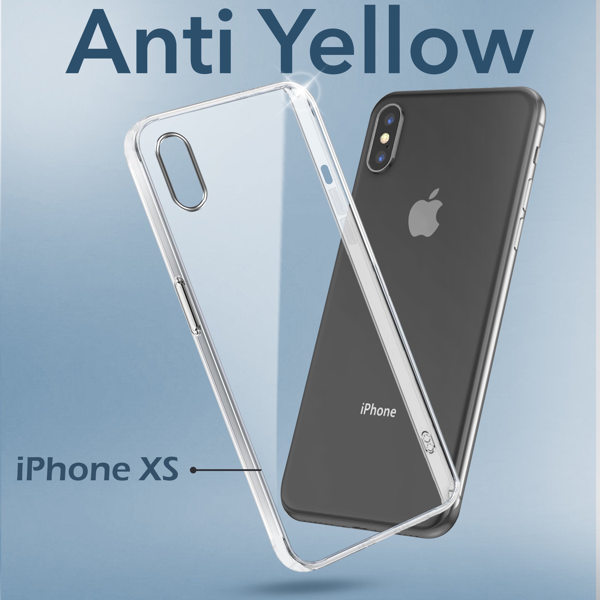 For Apple iPhone Xs Back Cover Case (Hard Anti Yellow Clear Case | Drop & Camera Protection | Shockproof Polycarbonate)