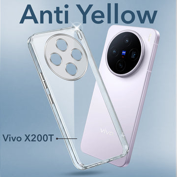 For Vivo X200T Back Cover Case Lifetime Anti-Yellow Clear (Sleek Hard Crystal | Shockproof and Camera Protection)
