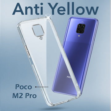 For Poco M2 Pro  Back Cover Case (Hard Anti Yellow Clear Case | Sleek Hard Crystal Clear | Drop & Camera Protection | Shockproof Polycarbonate)