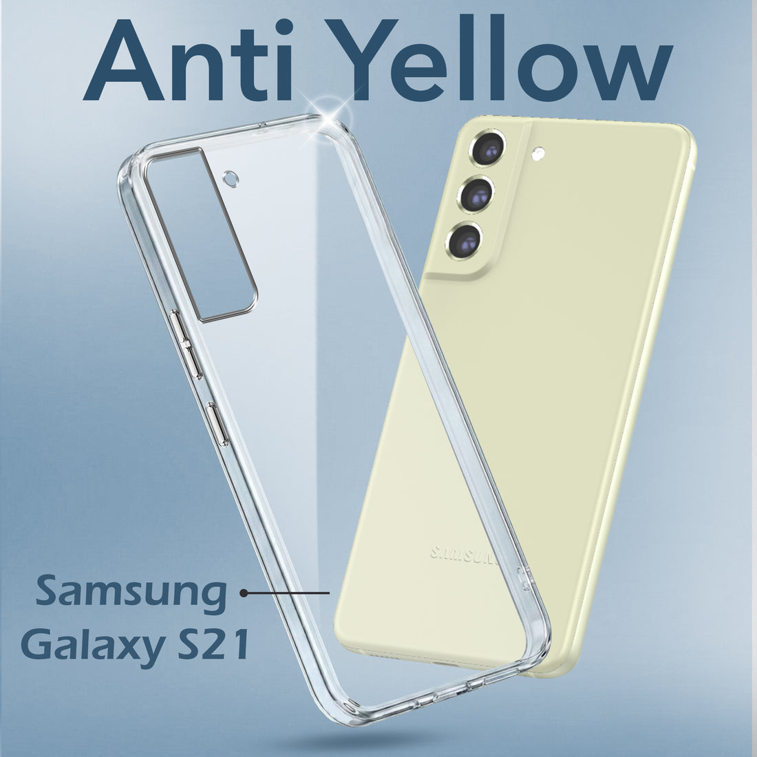 For Samsung Galaxy S21 FE 5G Back Cover Case (Hard Anti Yellow Clear Case | Drop & Camera Protection | Shockproof Polycarbonate)