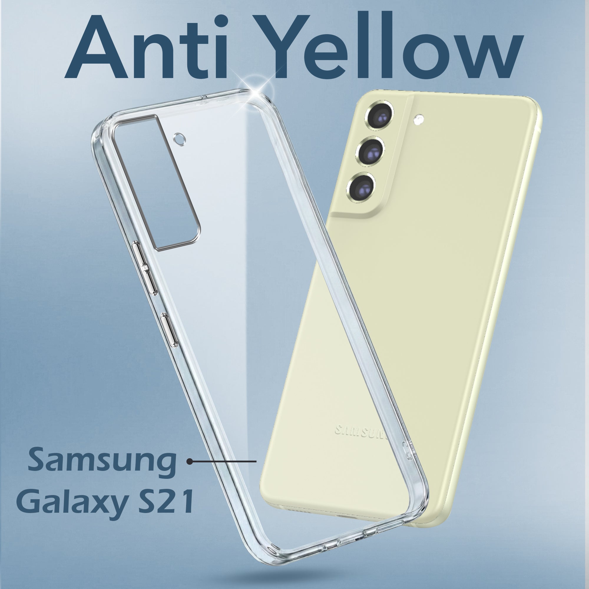 For Samsung Galaxy S21 FE 5G Back Cover Case (Hard Anti Yellow Clear Case | Drop & Camera Protection | Shockproof Polycarbonate)
