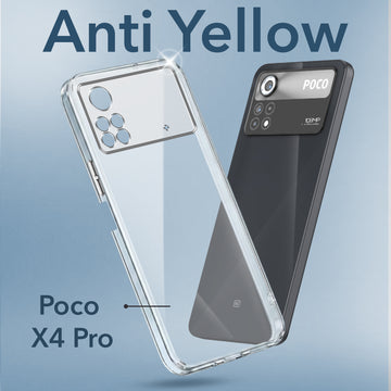 For Poco X4 Pro 5G Back Cover Case (Hard Anti Yellow Clear Case | Drop & Camera Protection | Shockproof Polycarbonate)