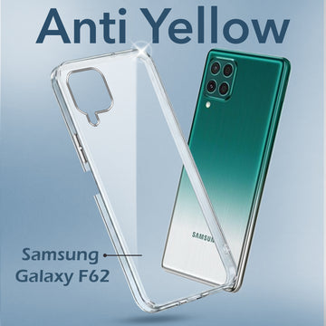 For Samsung Galaxy F62 Back Cover Case (Hard Anti Yellow Clear Case | Drop & Camera Protection | Shockproof Polycarbonate)