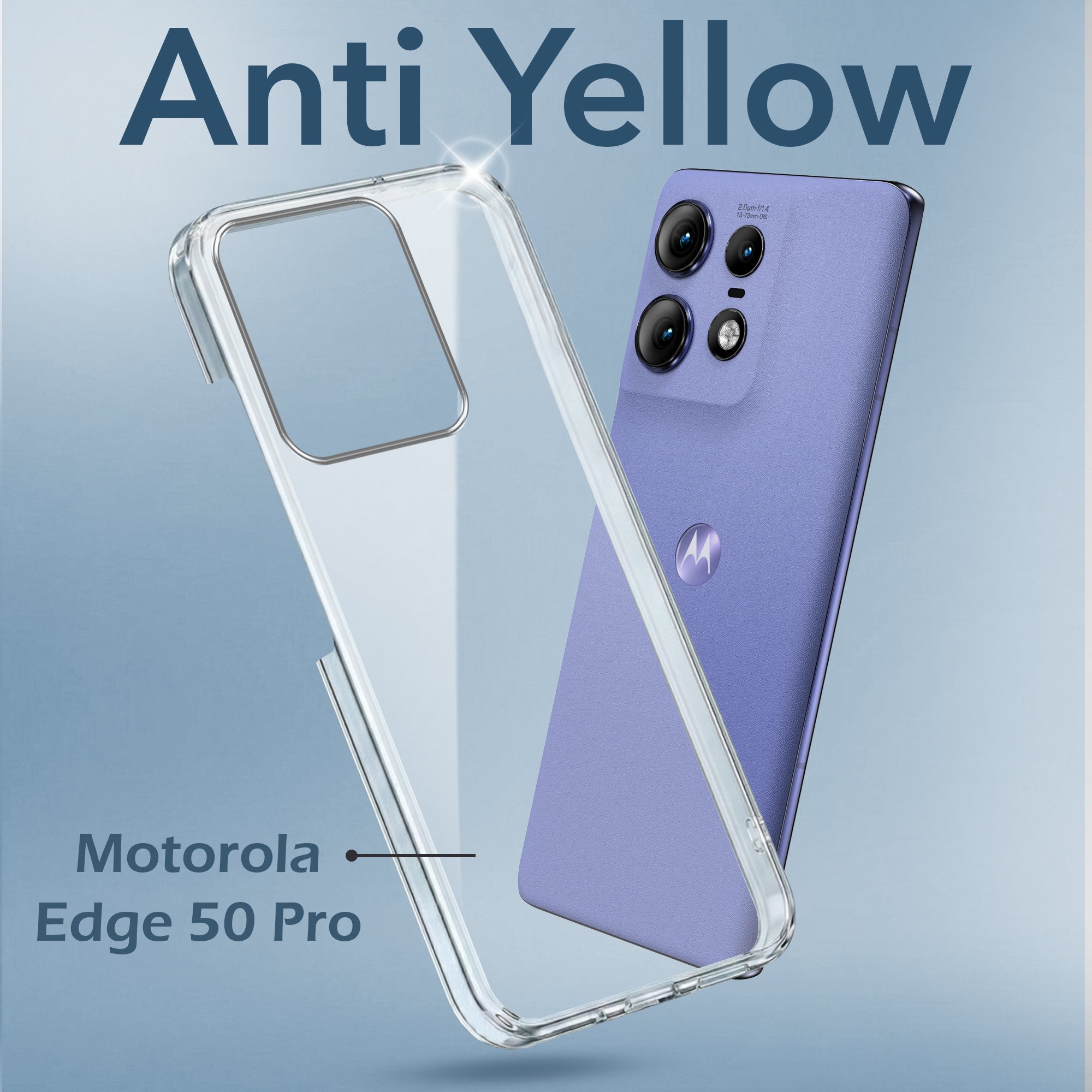 For Motorola Moto Edge 50 Pro Back Cover (Hard Anti Yellow Clear Case | Drop & Camera Protection | Shockproof Polycarbonate)