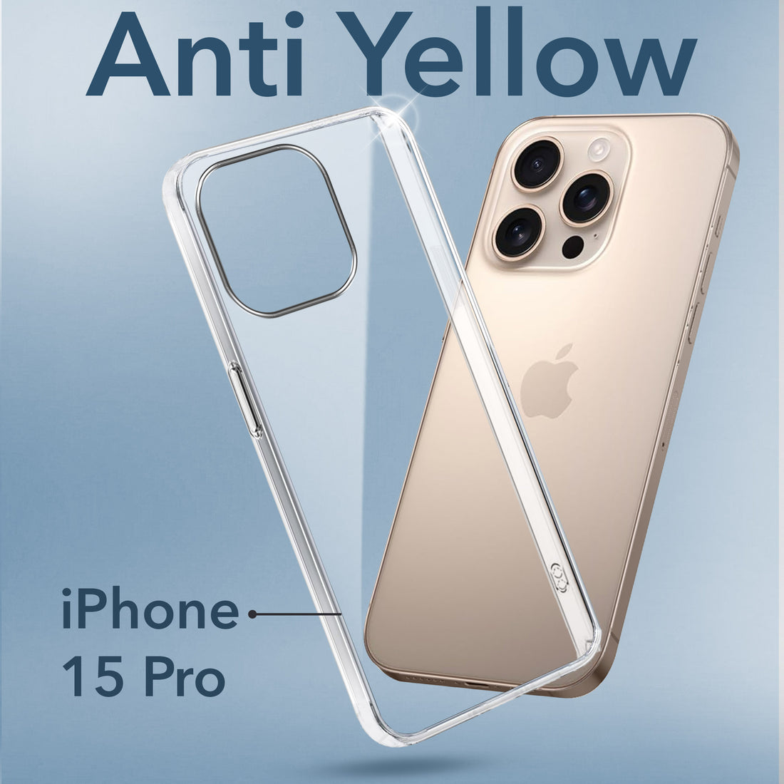 For Apple iPhone 15 Pro Back Cover Case (Hard Anti Yellow Clear Case | Drop & Camera Protection | Shockproof Polycarbonate)