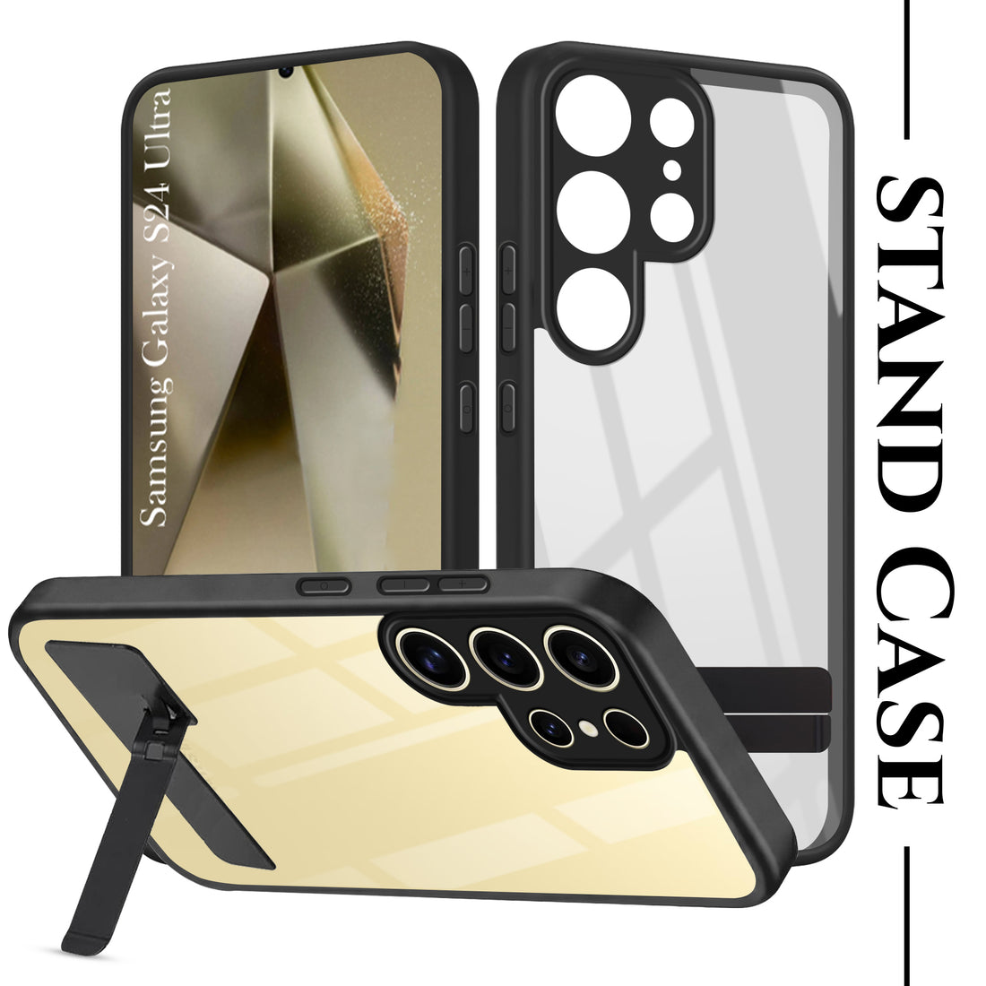 For Samsung Galaxy S24 Ultra Back Cover Case (Built-in Stand | Lifetime Anti Yellow | Kickstand Shockproof | Camera Protection | MagSafe Compatible)