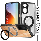 For Redmi A7 Pro 4G|5G Back Cover Case (Kick Stand Ring Holder | Life time Anti Yellow | Camera Protection)