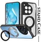 For OnePlus 12R 5G Back Cover Case (Kick Stand Ring Holder | Life time Anti Yellow | Camera Protection)