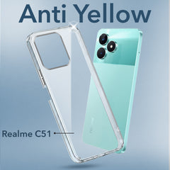 For Realme C51 Back Cover (Hard Anti Yellow Clear Case | Drop & Camera Protection | Shockproof Polycarbonate)