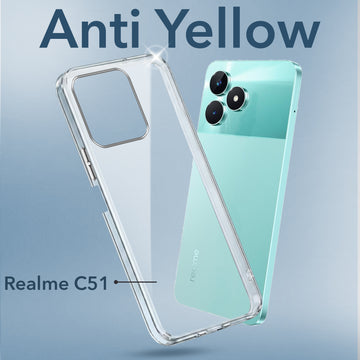 For Realme C51 Back Cover (Hard Anti Yellow Clear Case | Drop & Camera Protection | Shockproof Polycarbonate)