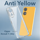 For Oppo Reno 8T Back Cover Case (Hard Anti Yellow Clear Case | Sleek Hard Crystal Clear | Drop & Camera Protection | Shockproof Polycarbonate)