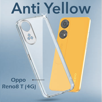 For Oppo Reno 8T Back Cover Case (Hard Anti Yellow Clear Case | Sleek Hard Crystal Clear | Drop & Camera Protection | Shockproof Polycarbonate)
