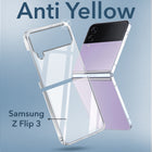 For Samsung Galaxy Z Flip 3 5G Back Cover Case (Hard Anti Yellow Clear Case | Sleek Hard Crystal Clear | Drop & Camera Protection | Shockproof