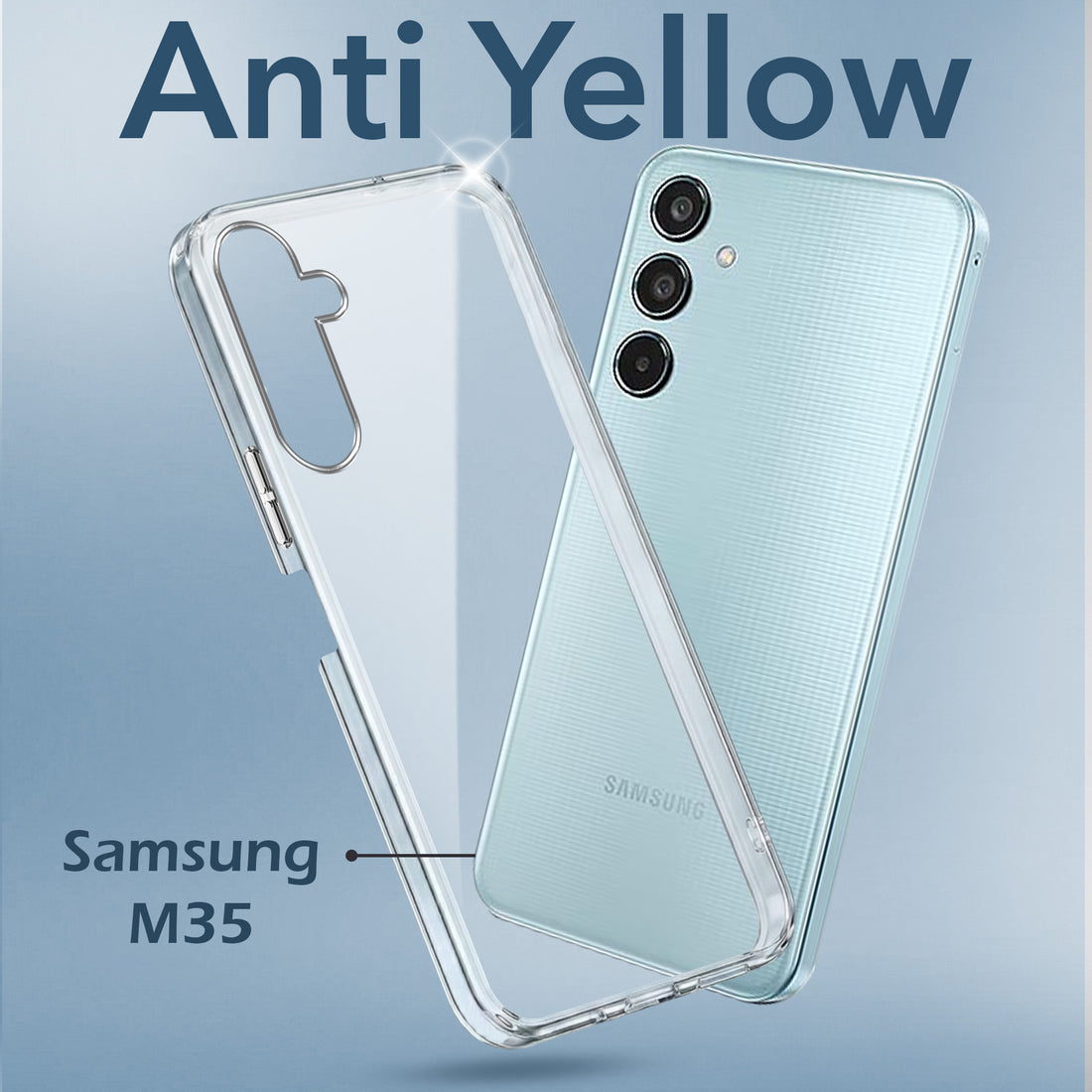 For Samsung Galaxy M35 5G Back Cover (Hard Anti Yellow Clear Case | Drop & Camera Protection | Shockproof Polycarbonate)