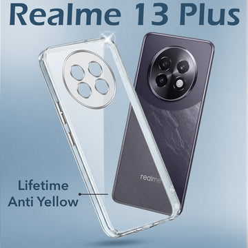 For Realme 13 Pro | Realme 13 Pro Plus 5G Back Cover (Hard Anti Yellow Clear Case | Drop & Camera Protection | Shockproof Polycarbonate)