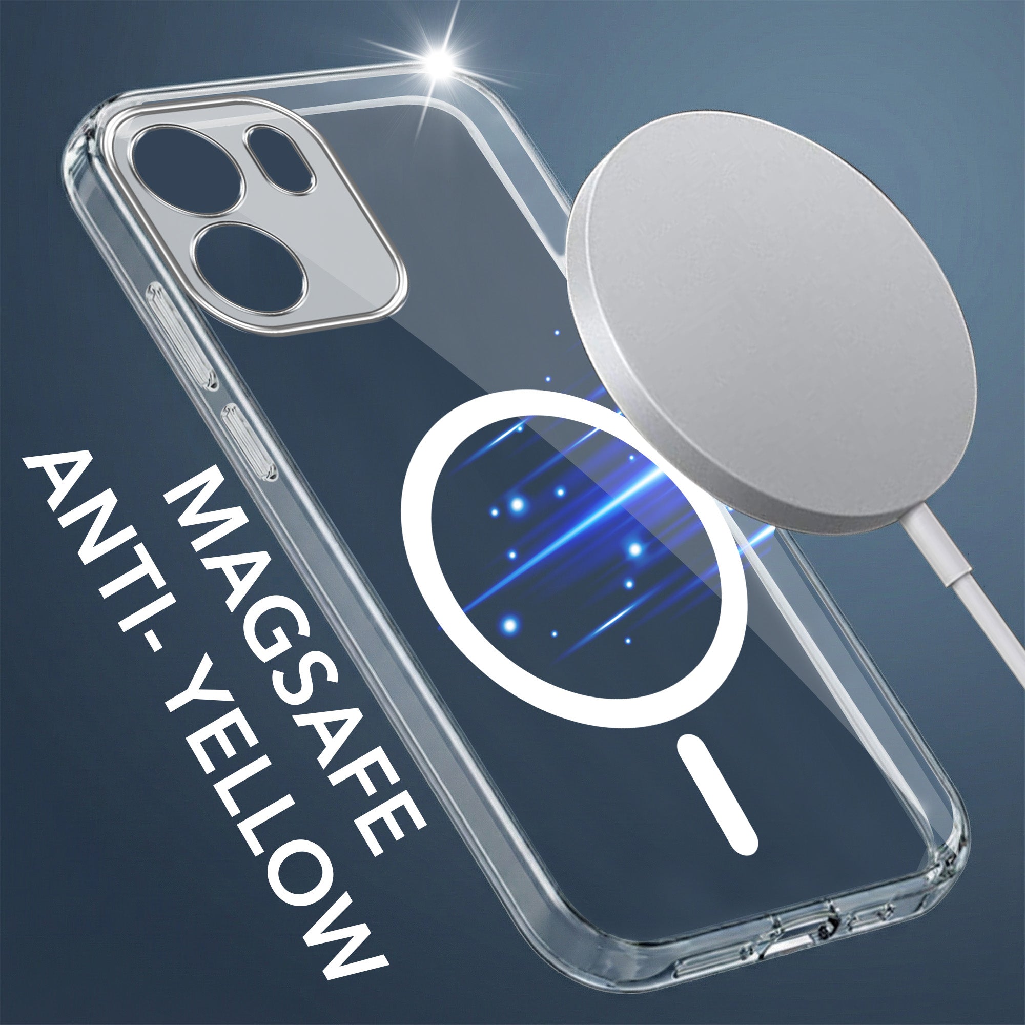 For Oneplus Nord CE 6 Back Cover Case Lifetime Anti-Yellow MagSafe Compatible Clear (Sleek Hard Crystal | Shockproof and Camera Protection)