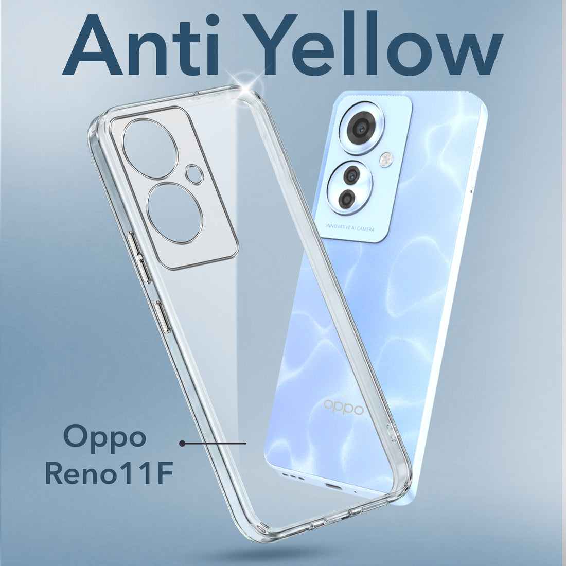 For Oppo Reno11 F 5G | Oppo Reno 11F 5G Back Cover Case (Hard Anti Yellow Clear Case | Drop & Camera Protection | Shockproof Polycarbonate)