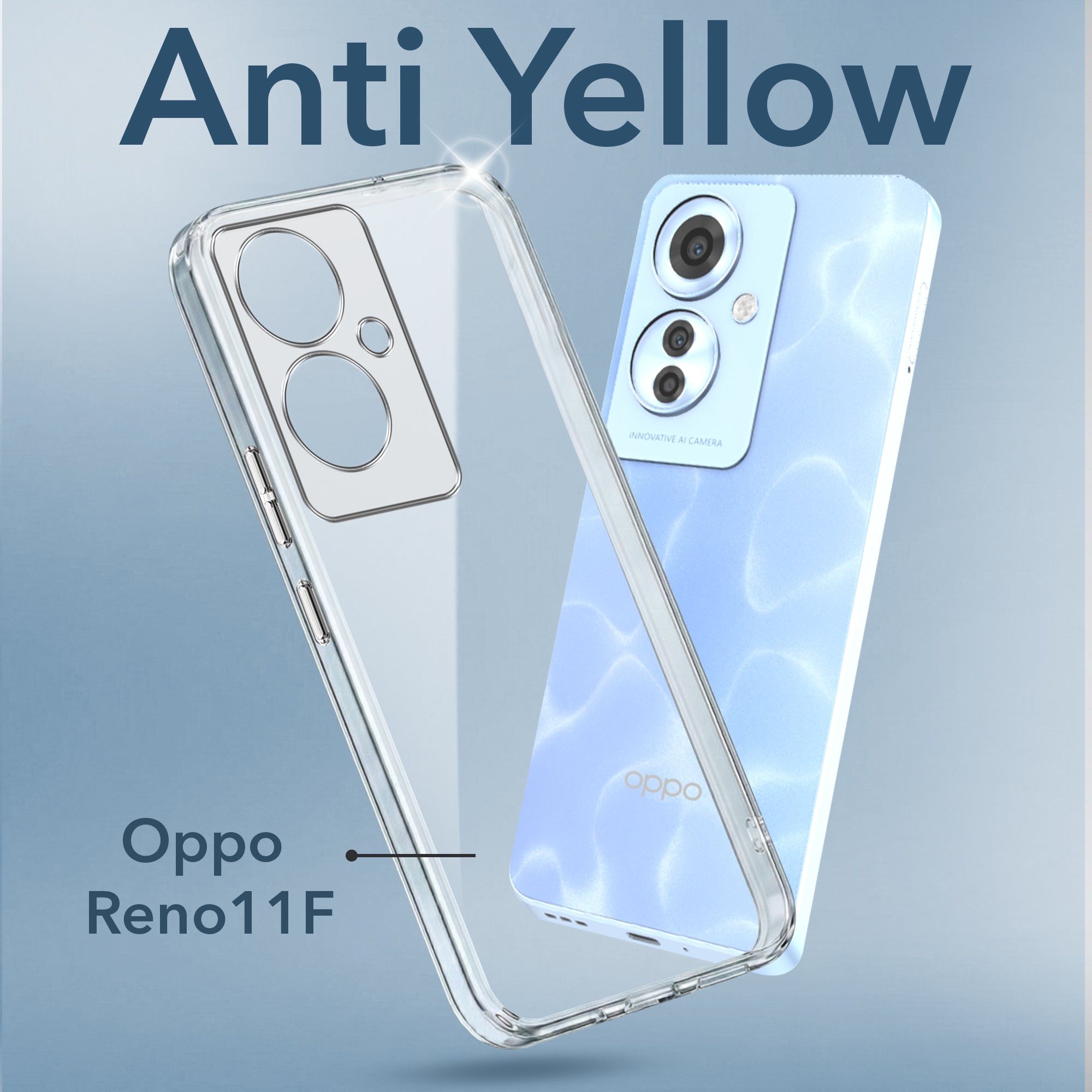 For Oppo Reno11 F 5G | Oppo Reno 11F 5G Back Cover Case (Hard Anti Yellow Clear Case | Drop & Camera Protection | Shockproof Polycarbonate)