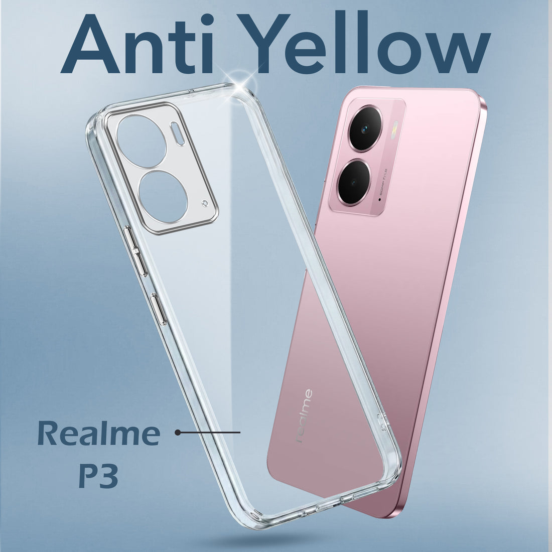 For Realme P3 Back Cover Case (Hard Anti Yellow Clear Case | Sleek Hard Crystal Clear | Drop & Camera Protection | Shockproof Polycarbonate)