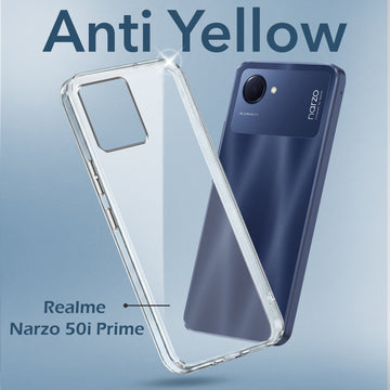 For Realme Narzo 50i Prime Back Cover Case (Hard Anti Yellow Clear Case | Drop & Camera Protection | Shockproof Polycarbonate)