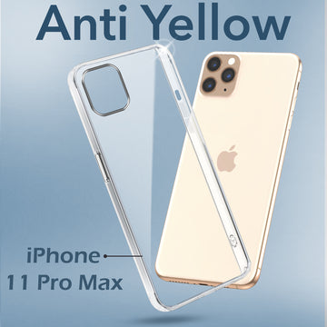 For Apple iPhone 11 Pro Max Back Cover Case (Hard Anti Yellow Clear Case | Drop & Camera Protection | Shockproof Polycarbonate)