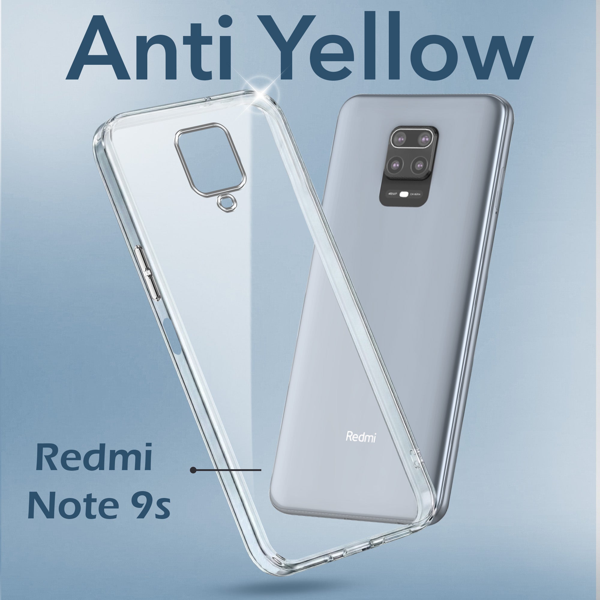For Xiaomi Mi Redmi Note 9S Back Cover Case (Hard Anti Yellow Clear Case | Sleek Hard Crystal Clear | Drop & Camera Protection | Shockproof Polycarbonate)