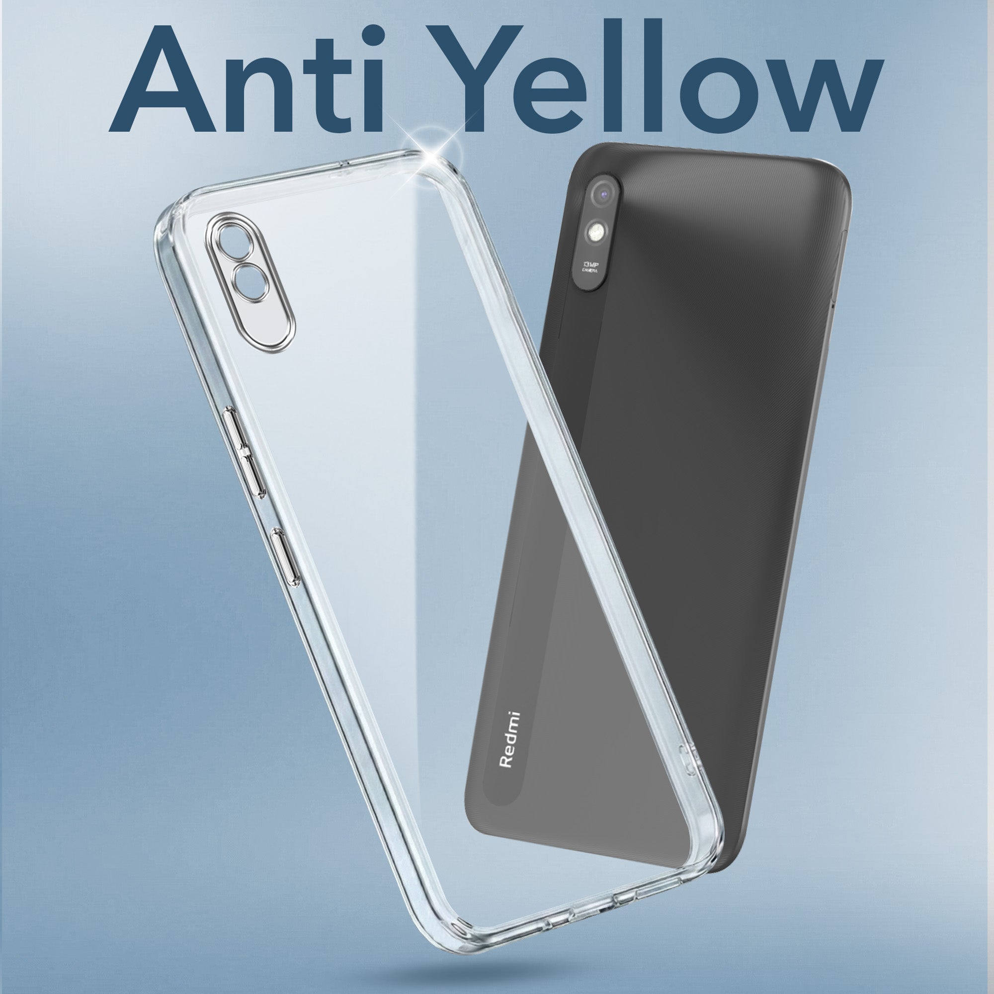 For Xiaomi Mi Redmi 9A | Redmi 9i (Hard Anti Yellow Clear Case | Sleek Hard Crystal Clear | Drop & Camera Protection | Shockproof Polycarbonate)