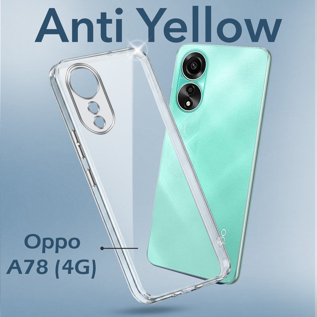 For Oppo A78 4G Back Cover (Hard Anti Yellow Clear Case | Drop & Camera Protection | Shockproof Polycarbonate)