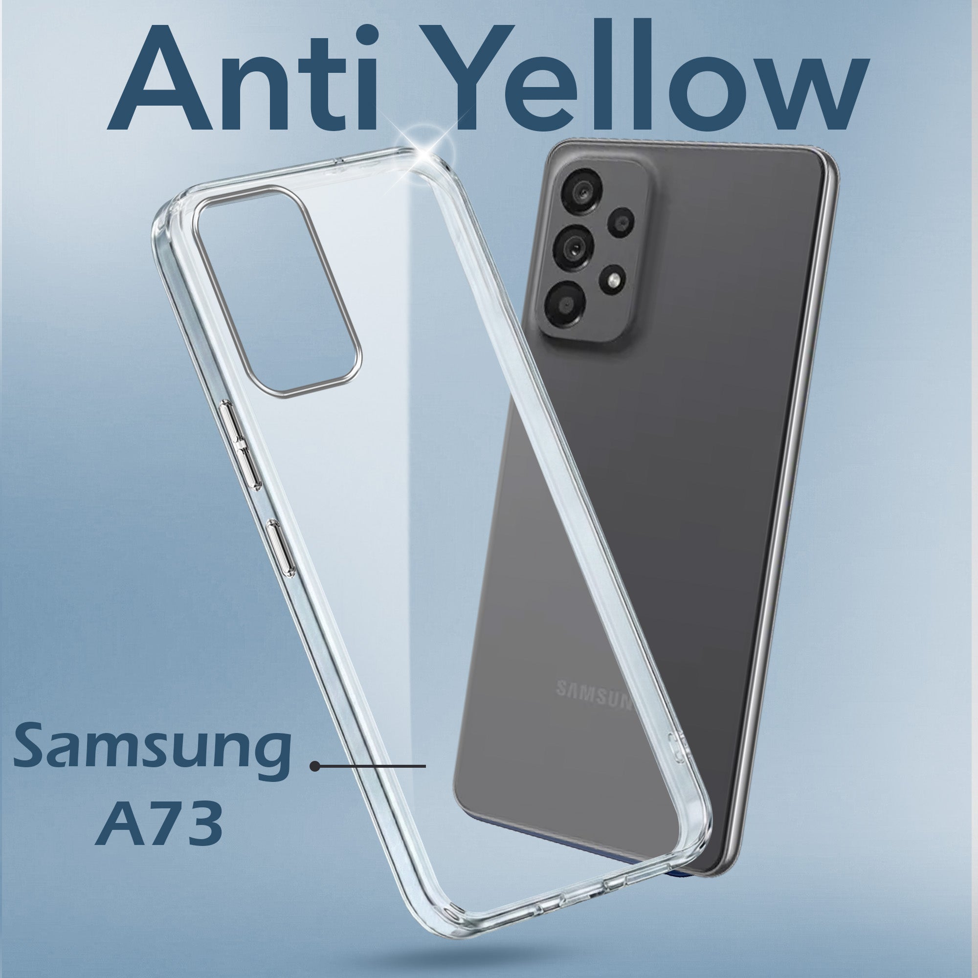 For Samsung Galaxy A73 5G Back Cover Case (Hard Anti Yellow Clear Case | Drop & Camera Protection | Shockproof Polycarbonate)