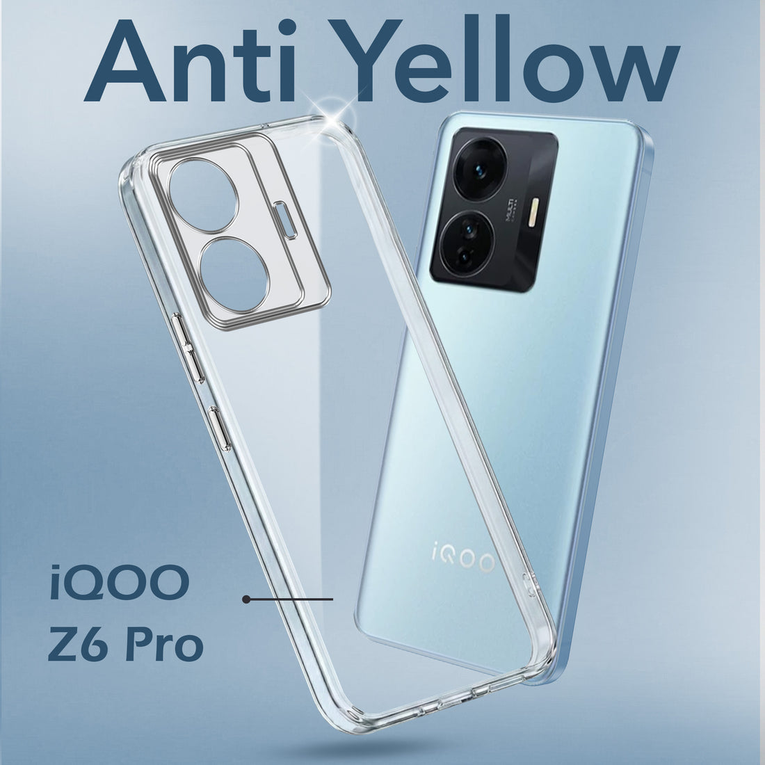 For Vivo iQOO Z6 Pro Back Cover Case (Hard Anti Yellow Clear Case | Drop & Camera Protection | Shockproof Polycarbonate)