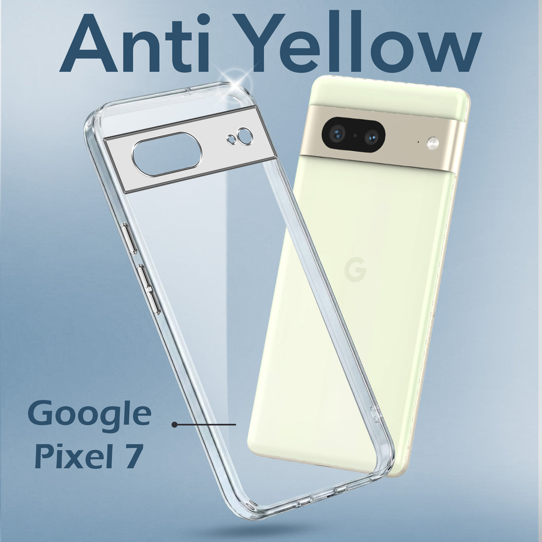For Google Pixel 7 Back Cover Case Lifetime Anti-Yellow Clear (Sleek Hard Crystal | Shockproof and Camera Protection)