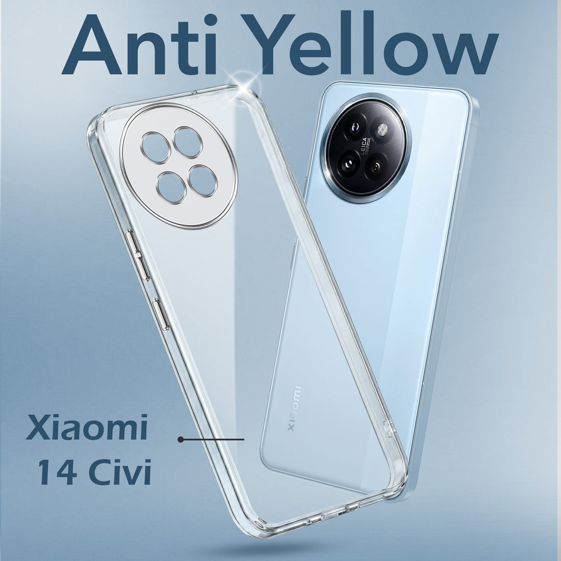 For Xiaomi 14 Civi 5G Back Cover (Hard Anti Yellow Clear Case | Drop & Camera Protection | Shockproof Polycarbonate)