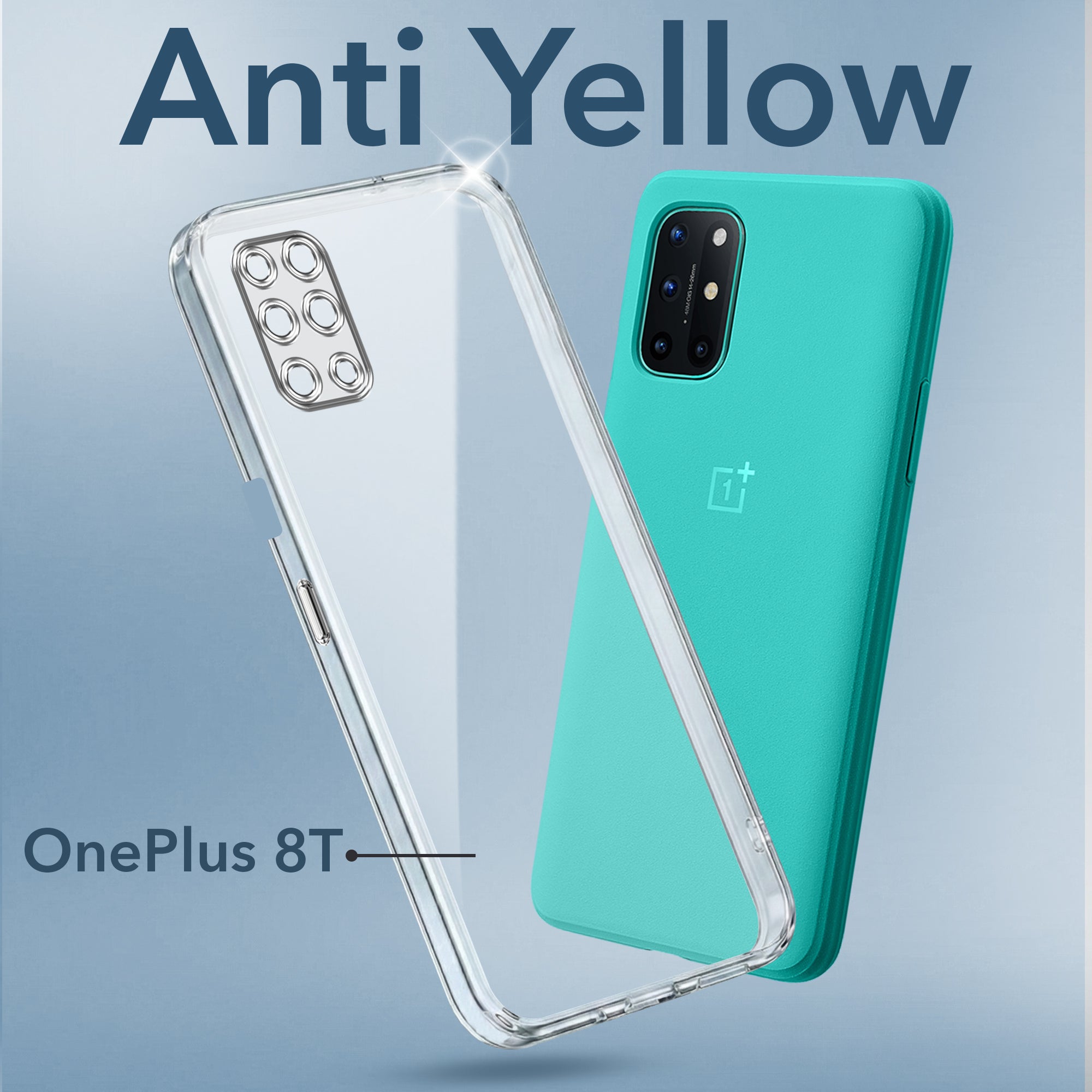 For OnePlus 8T Back Cover Case (Hard Anti Yellow Clear Case | Drop & Camera Protection | Shockproof Polycarbonate)