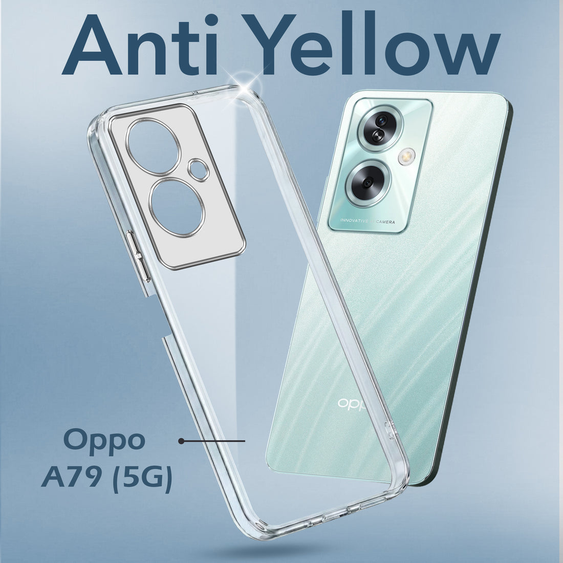 For Oppo A79 5G Back Cover Case (Hard Anti Yellow Clear Case | Drop & Camera Protection | Shockproof Polycarbonate)