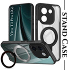 For Vivo T3 Pro Back Cover Case (Kick Stand Ring Holder | Life time Anti Yellow | Camera Protection)