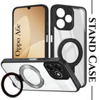 For Oppo A6c 4G Back Cover Case (Kick Stand Ring Holder | Life time Anti Yellow | Camera Protection)